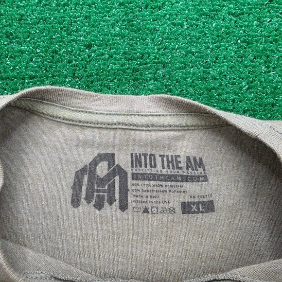 Into The AM Shirt Mens XL Military Green Desert Cow Skull Cactus Graphic Tee - Picture 5 of 7